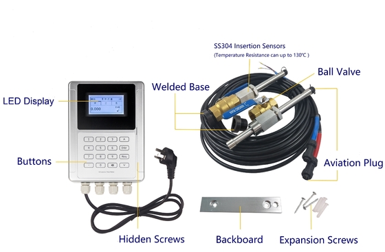 36VDC Hot Tap Ultrasonic Insertion Water Flow Meter