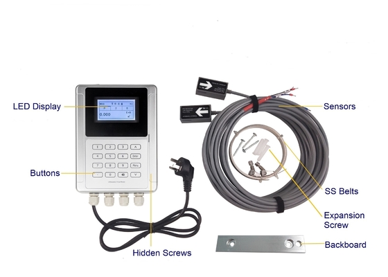 PT1000 Energy Fixed Clamp On Ultrasonic Flow Meter
